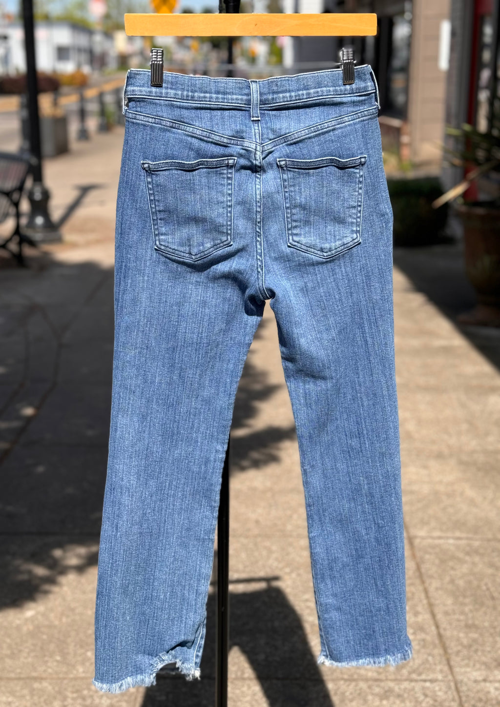SOLD! AYR Blue The Pop High Waisted Frayed Hem Cropped Jeans Sz. 29