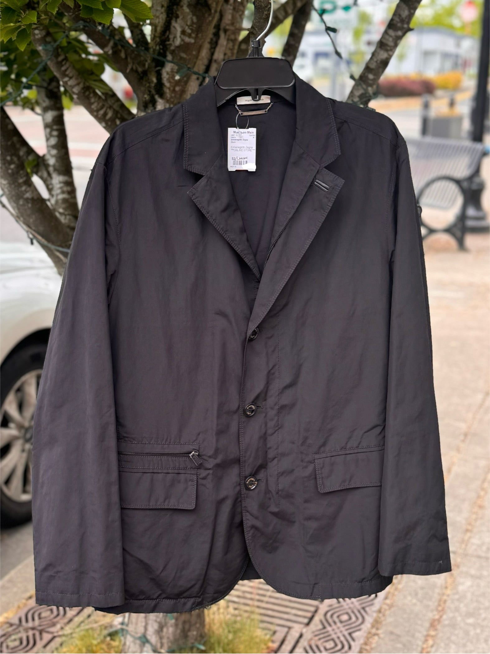 Ermenegildo Zegna Men’s Black Zip / Button Up Blazer Style Sport Jacket Large