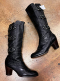 FRYE Vintage Y2K Fiona 3 Strap Riding Knee High Heeled Boots Sz. 9 1/2
