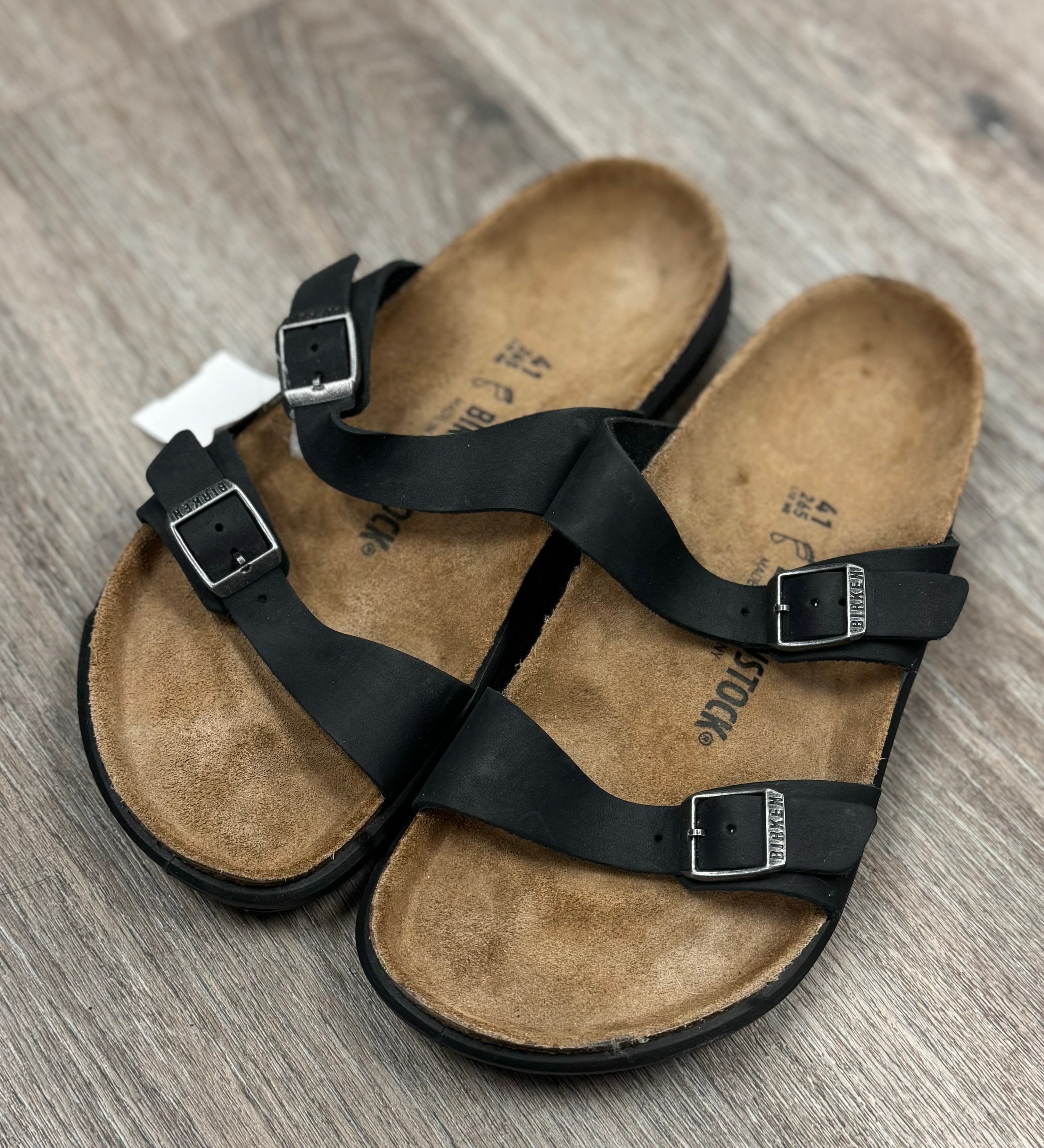 BIRKENSTOCK Black Sierra Leather Sandals Sz. 41 / 10-10.5