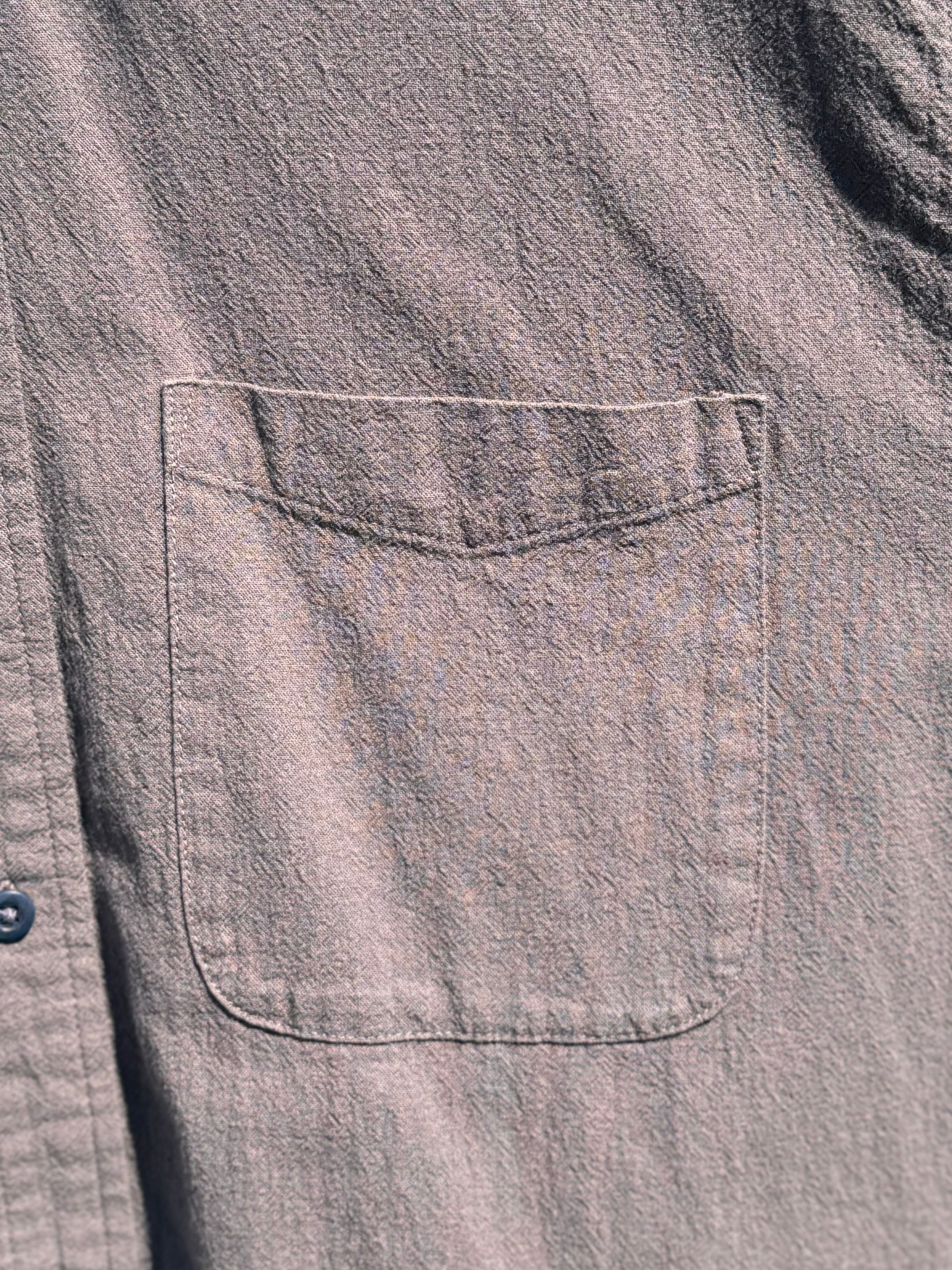 Madewell Grey 100% Cotton Button Up Short Sleeve Shirt X-Large