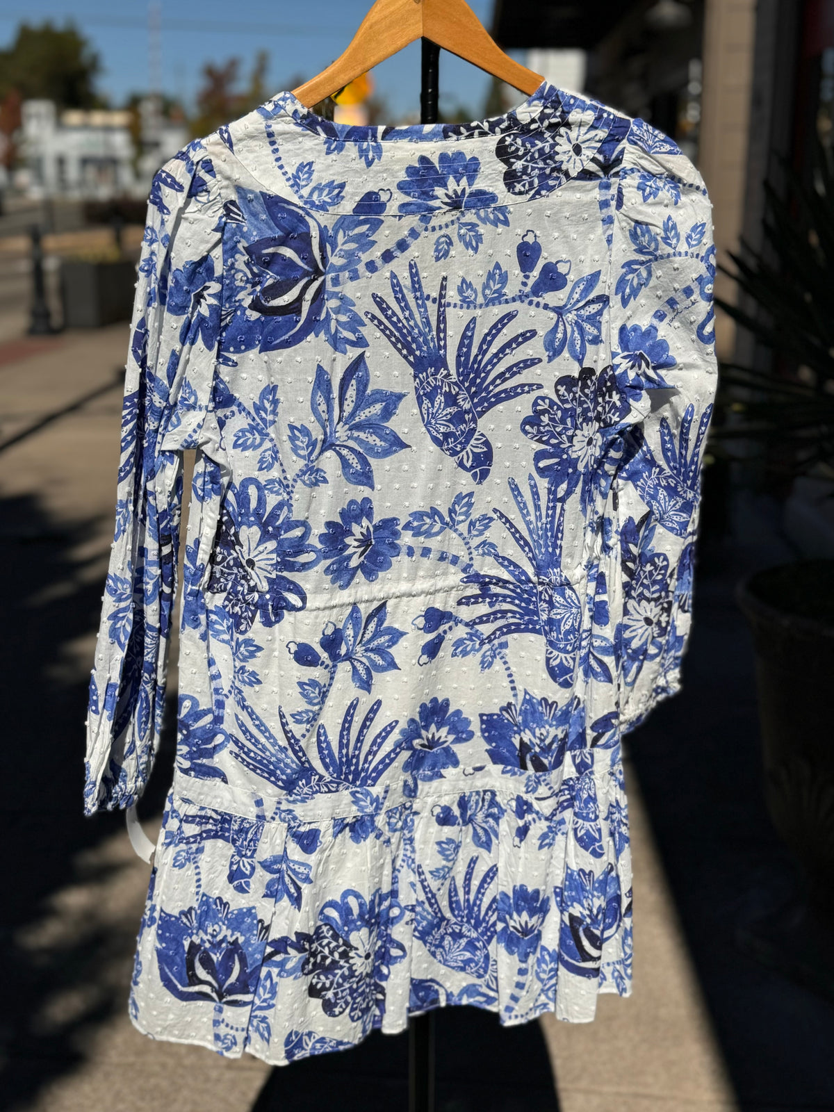 FARM RIO Flowerful Birds Print Cotton Mini Dress Small
