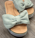 UGG Mint Suede Bow Platform Sandals Slides Sz. 8