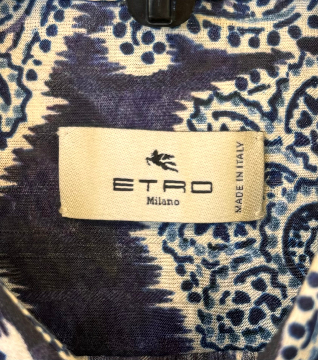 ETRO Men’s Paisley Button Up Long Sleeve Shirt Sz. 41 / Large