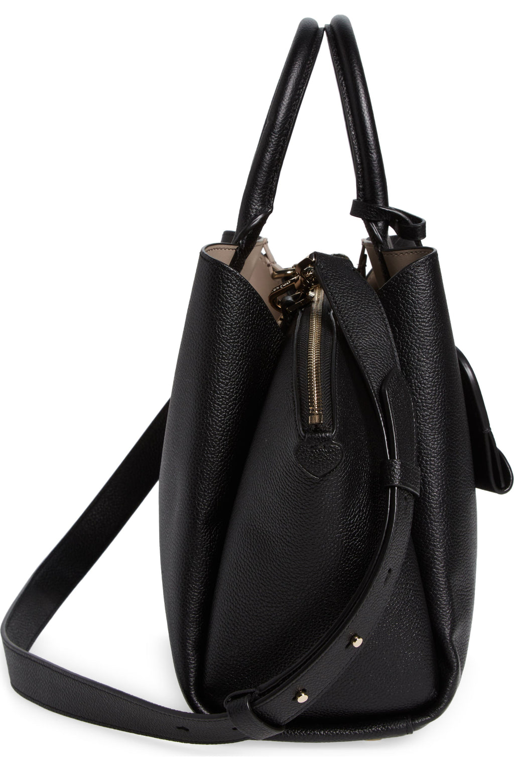 Kate Spade Black Grain Leather Medium Avenue Satchel New!