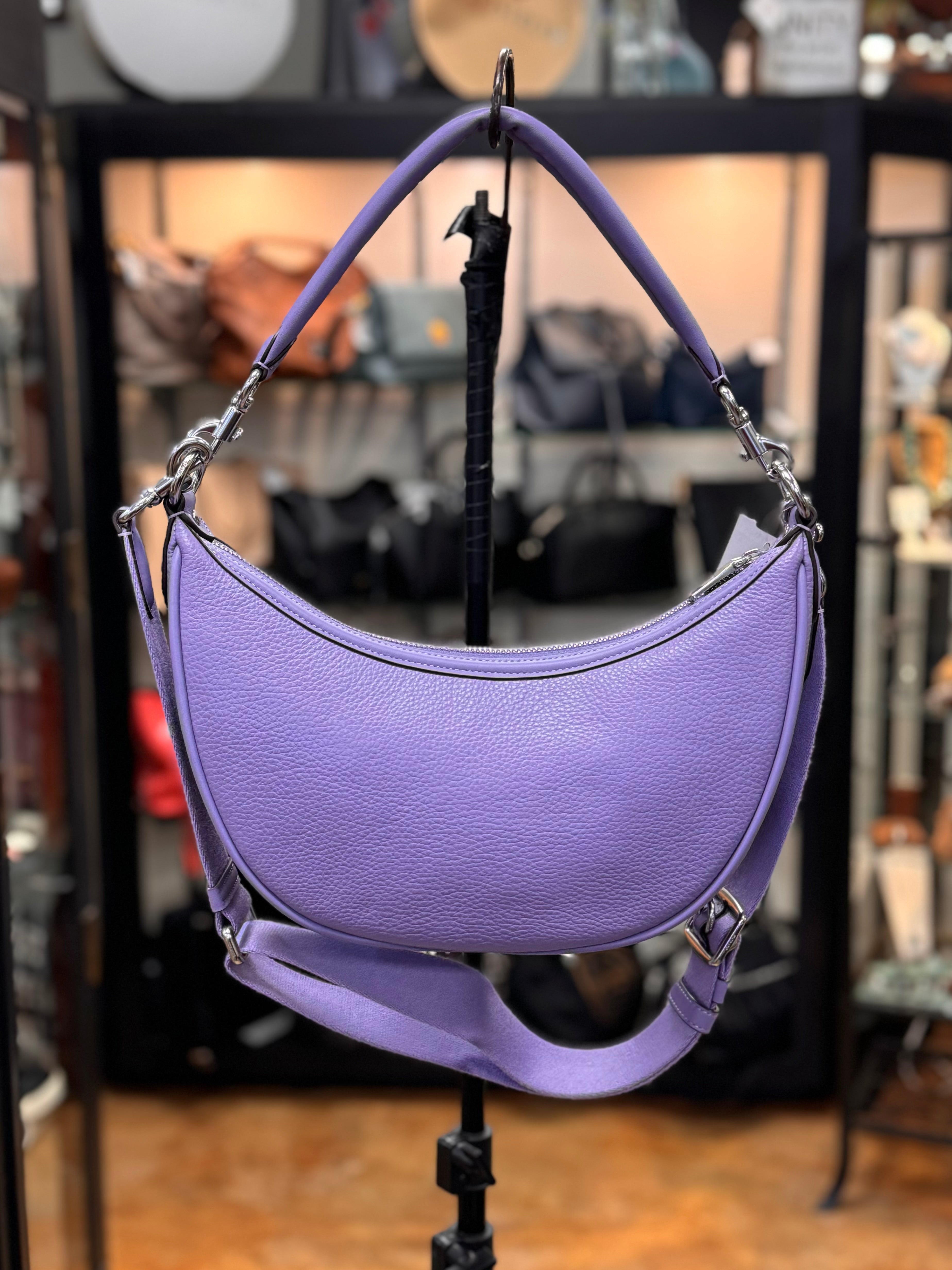 COACH Aria Purple Leather Shoulder Bag NEW!