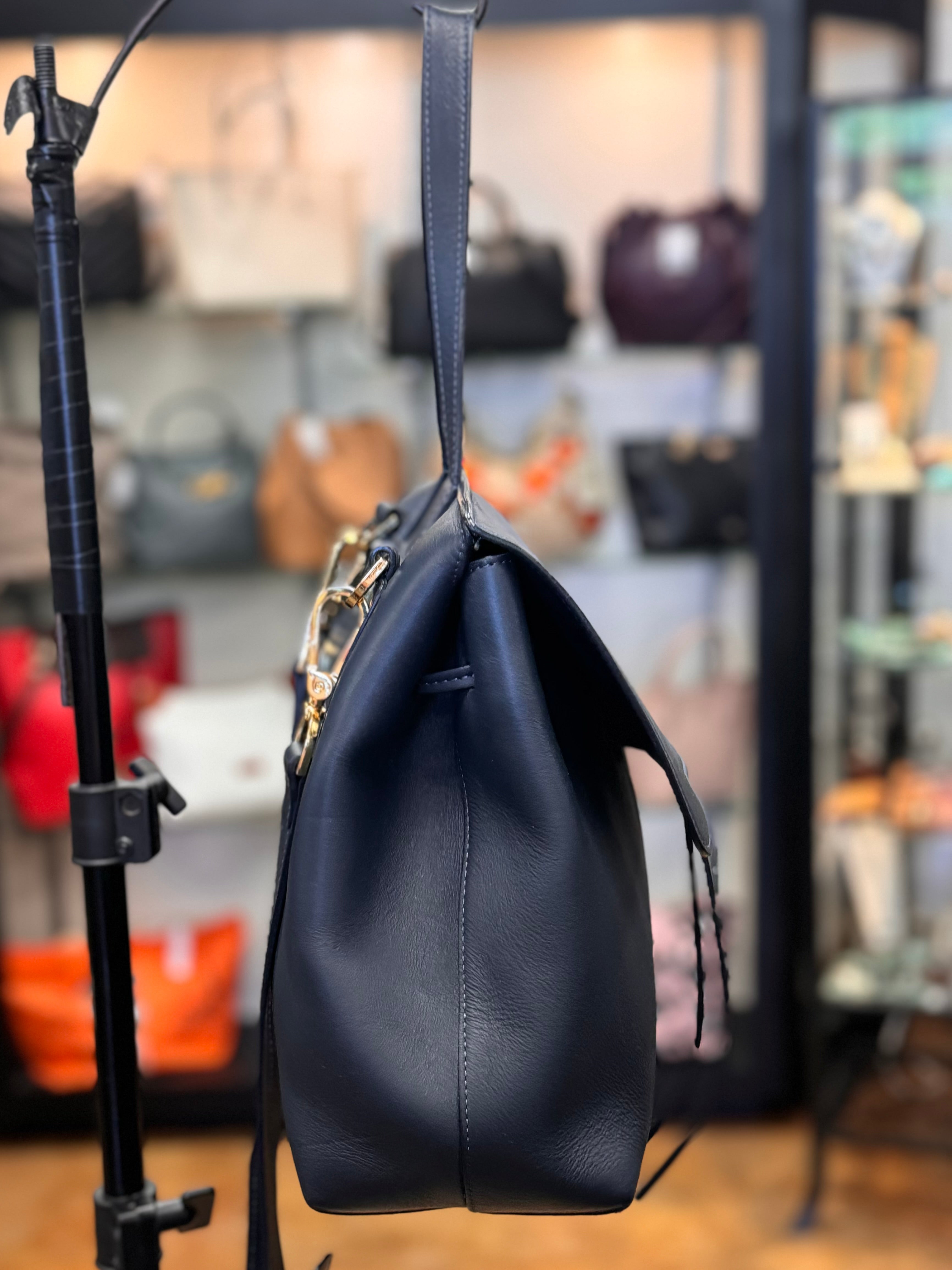 MANSUR GAVRIEL Navy Soft Lady Leather Satchel Bag