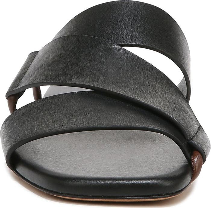 VINCE. Black Leather Dylan Slide Sandals Sz. 8