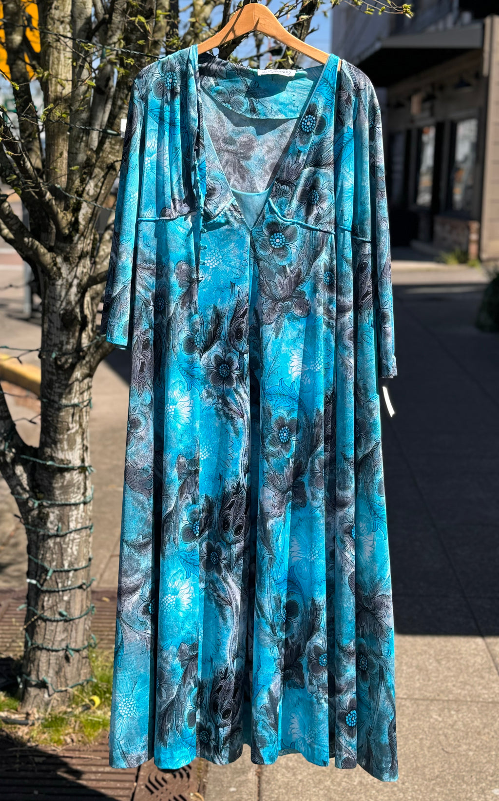 Vintage 60’s/70’a Barbara Winters for GOSSARD Floral Gown/Robe Set Medium