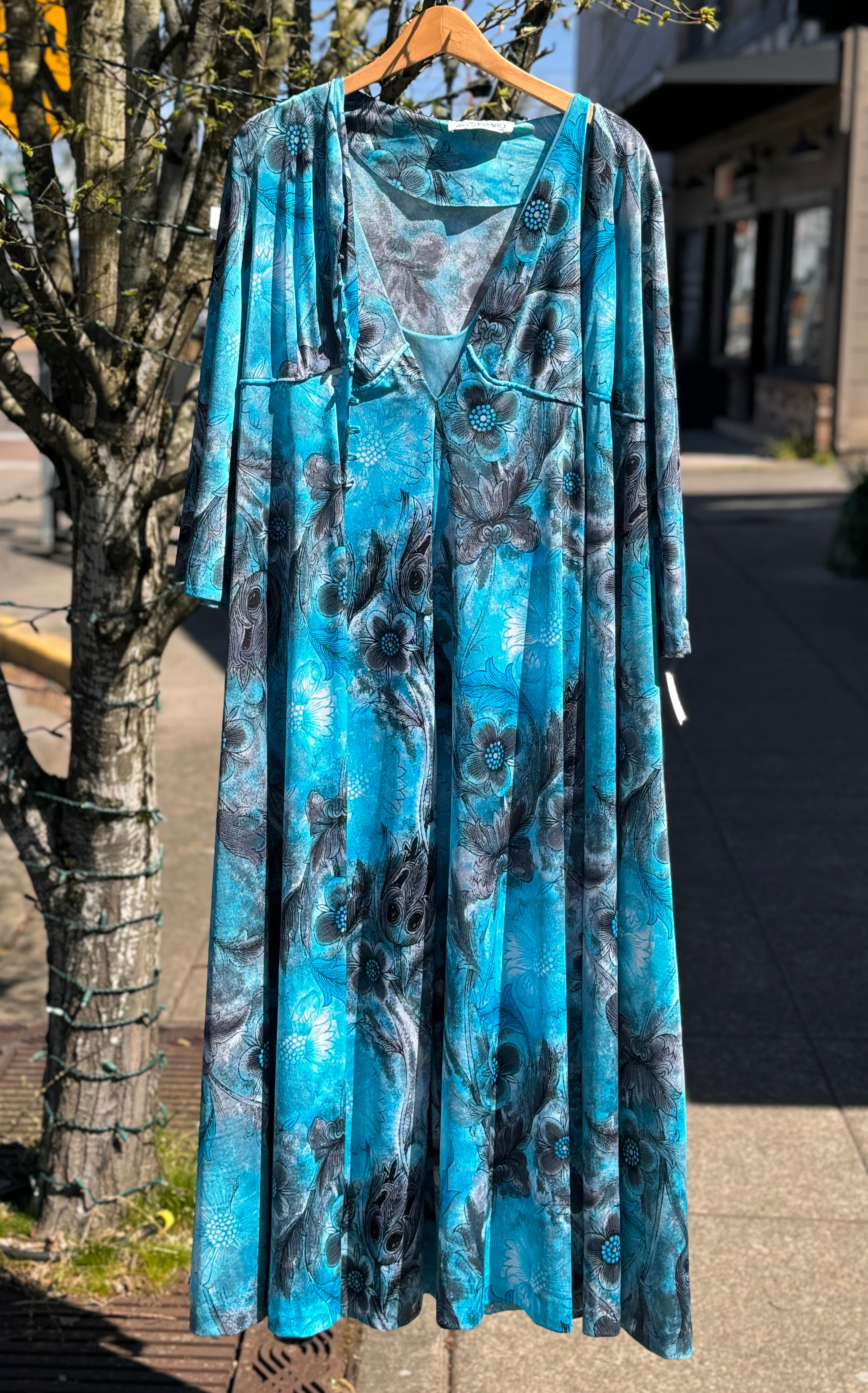 Vintage 60’s/70’a Barbara Winters for GOSSARD Floral Gown/Robe Set Medium