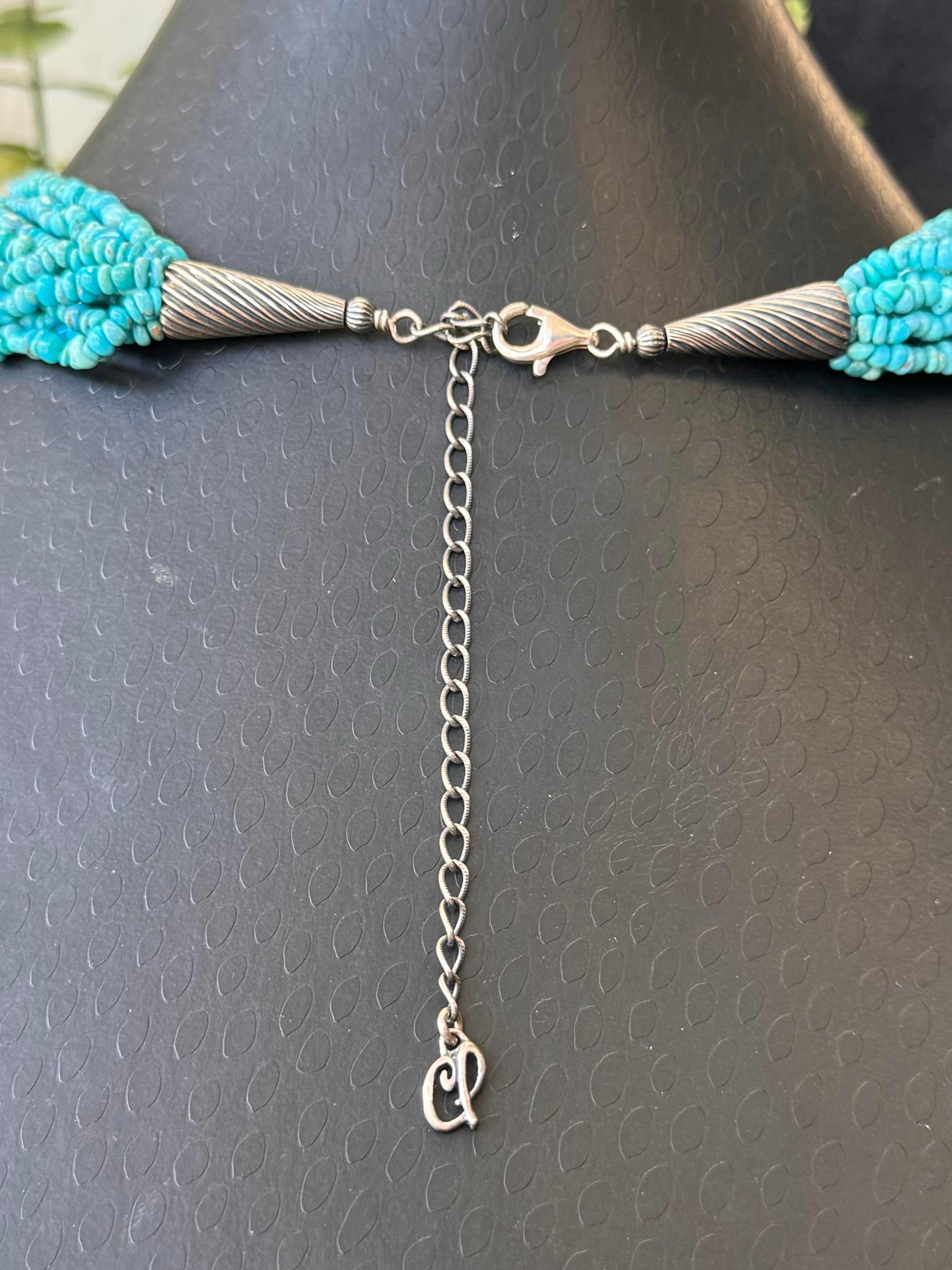 Carolyn Pollack Turquoise Sterling Silver Necklace 17”