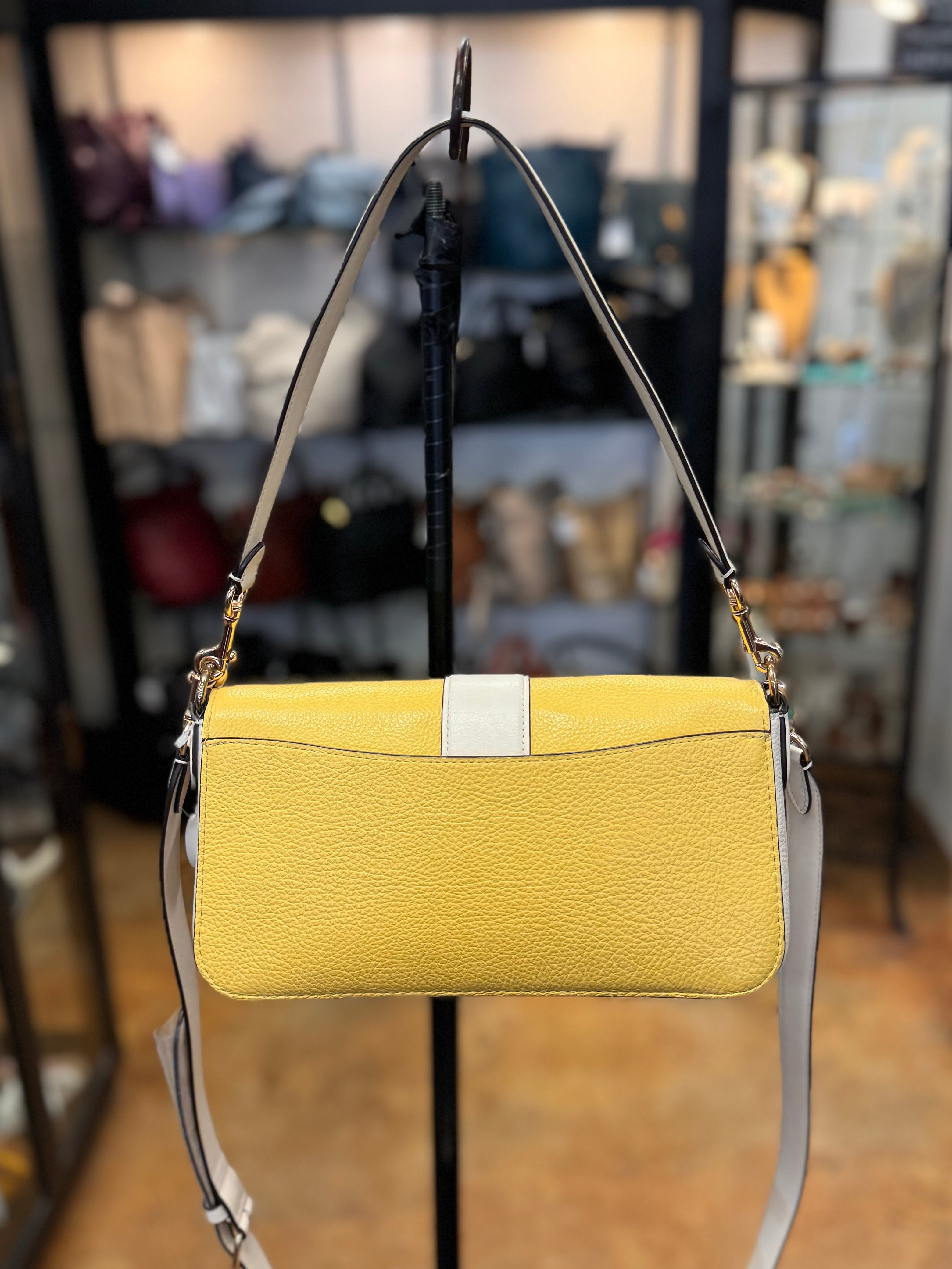 COACH Retro Georgie Baguette Leather Colorblock Bag