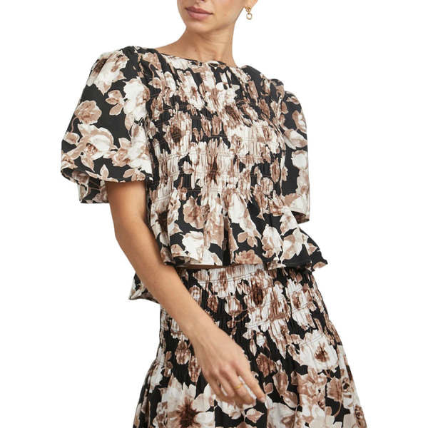 Rails Rosie Floral Smocked Peplum Top New w/Tags - Medium