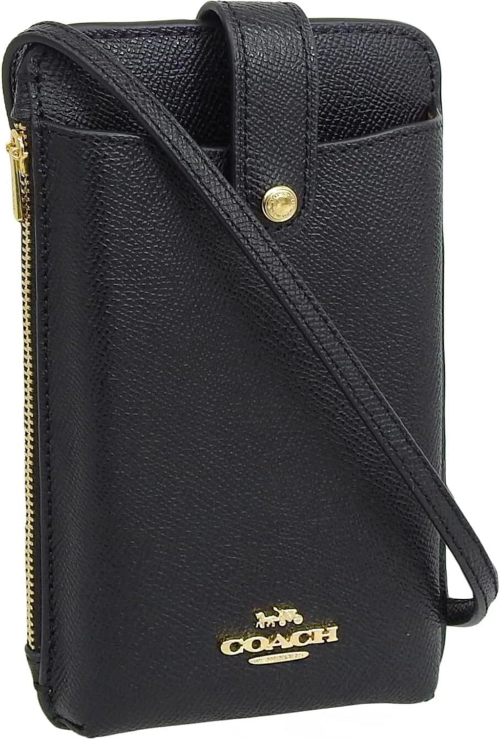SOLD! COACH Black Leather North South Phone Crossbody