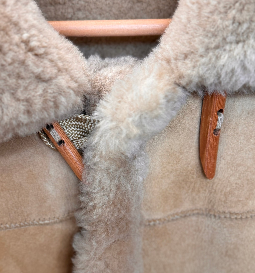 SOLD! KNIGHT TAILORS Suede & Wool Shearling Hand Crafted Coat Sz. 10