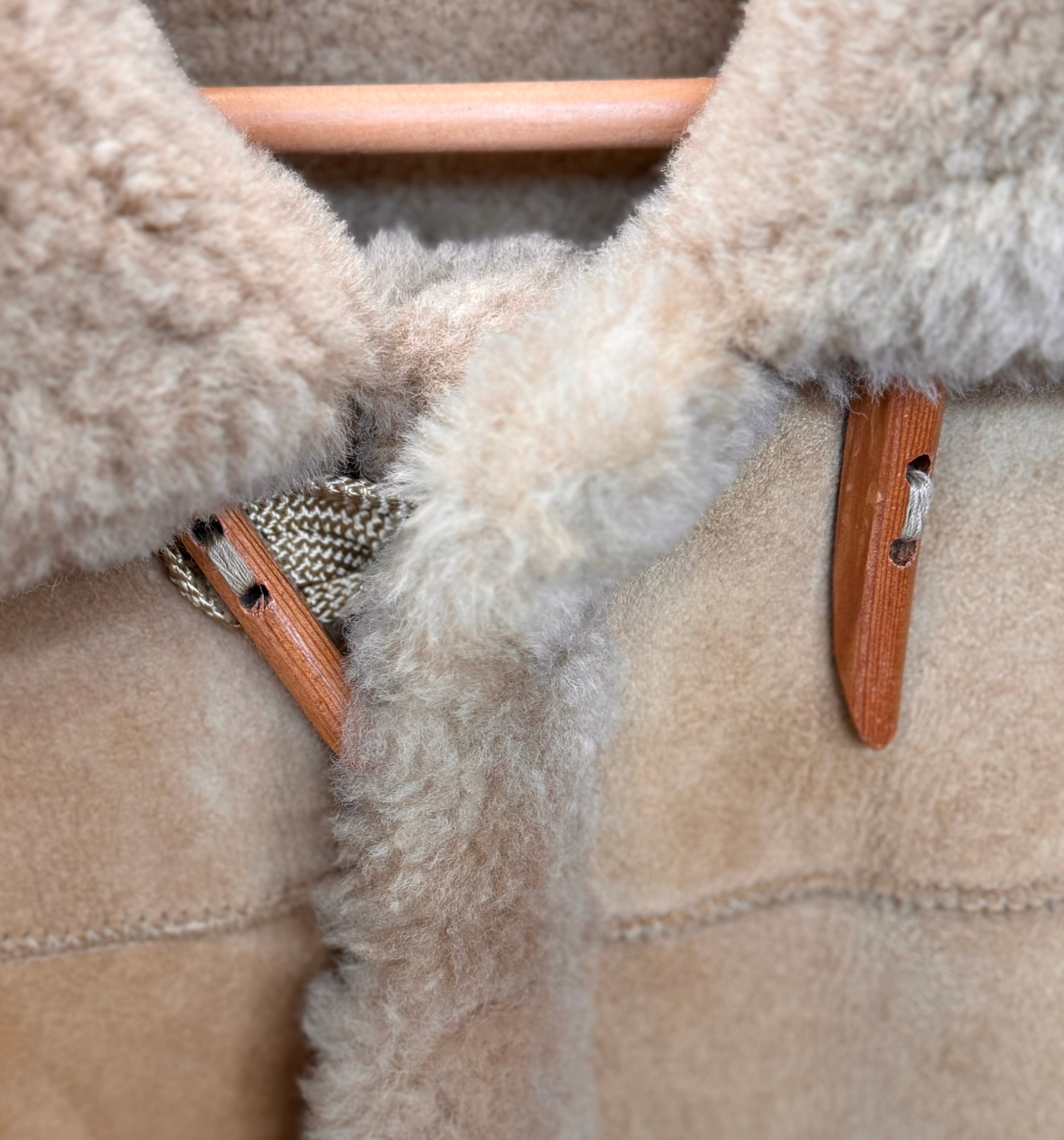 SOLD! KNIGHT TAILORS Suede & Wool Shearling Hand Crafted Coat Sz. 10