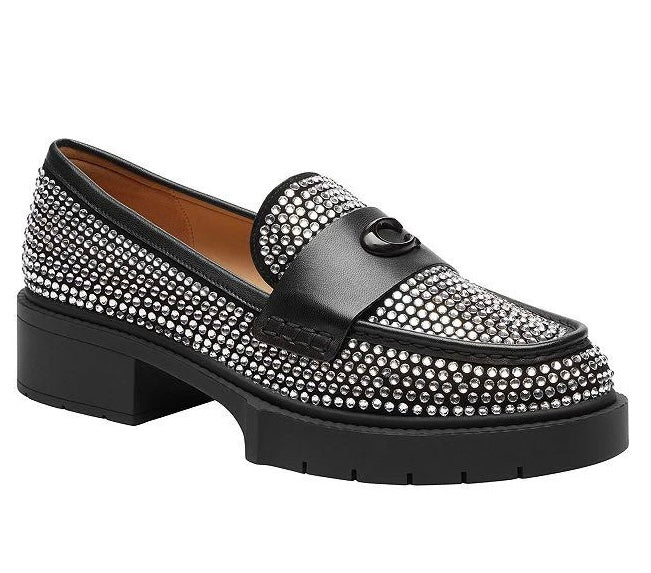 COACH Black Leah Crystal Platform Loafer Sz. 8 1/2