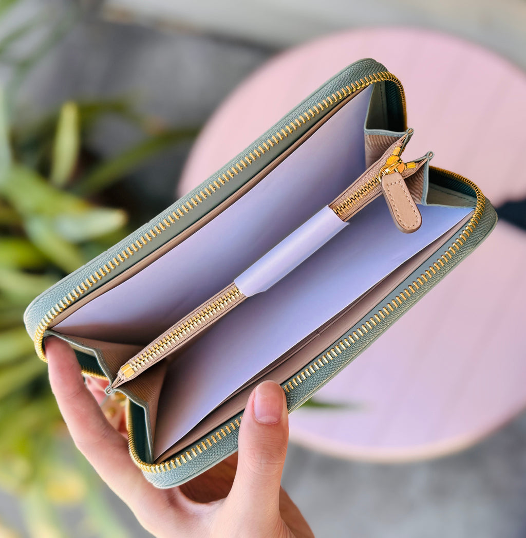 Salvatore Ferragamo Opal Leather Continental Leather Gancini Wallet