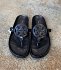 TORY BURCH Black Miller Cloud Thong Sandal Sz. 10