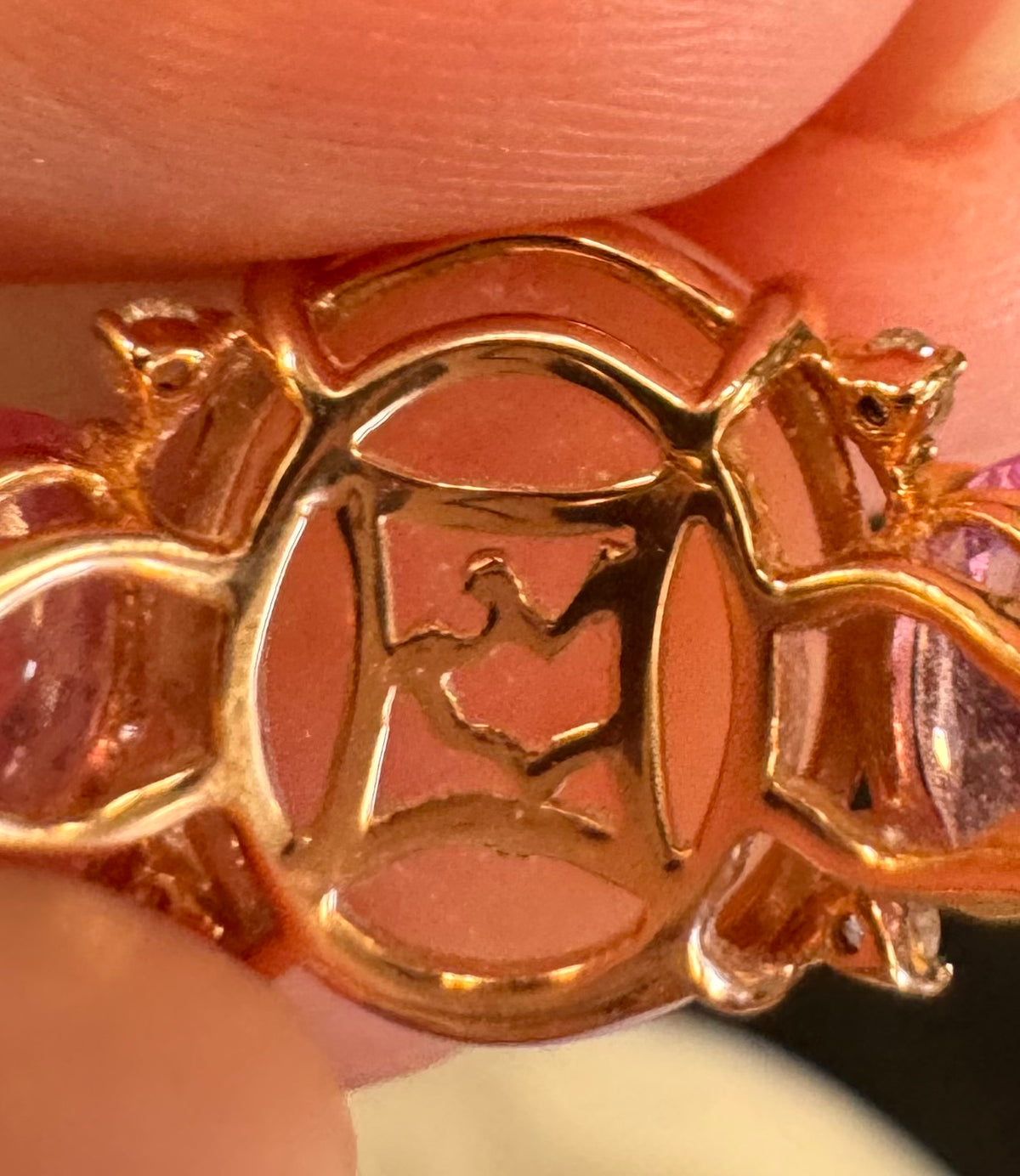 EFFY 14K Gold Pink Sapphire & Diamond Ring Sz. 7