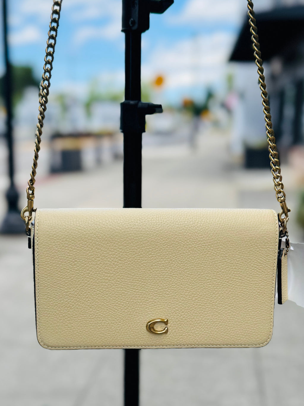COACH Mila Signature Cream Leather Crossbody Bag NEW!