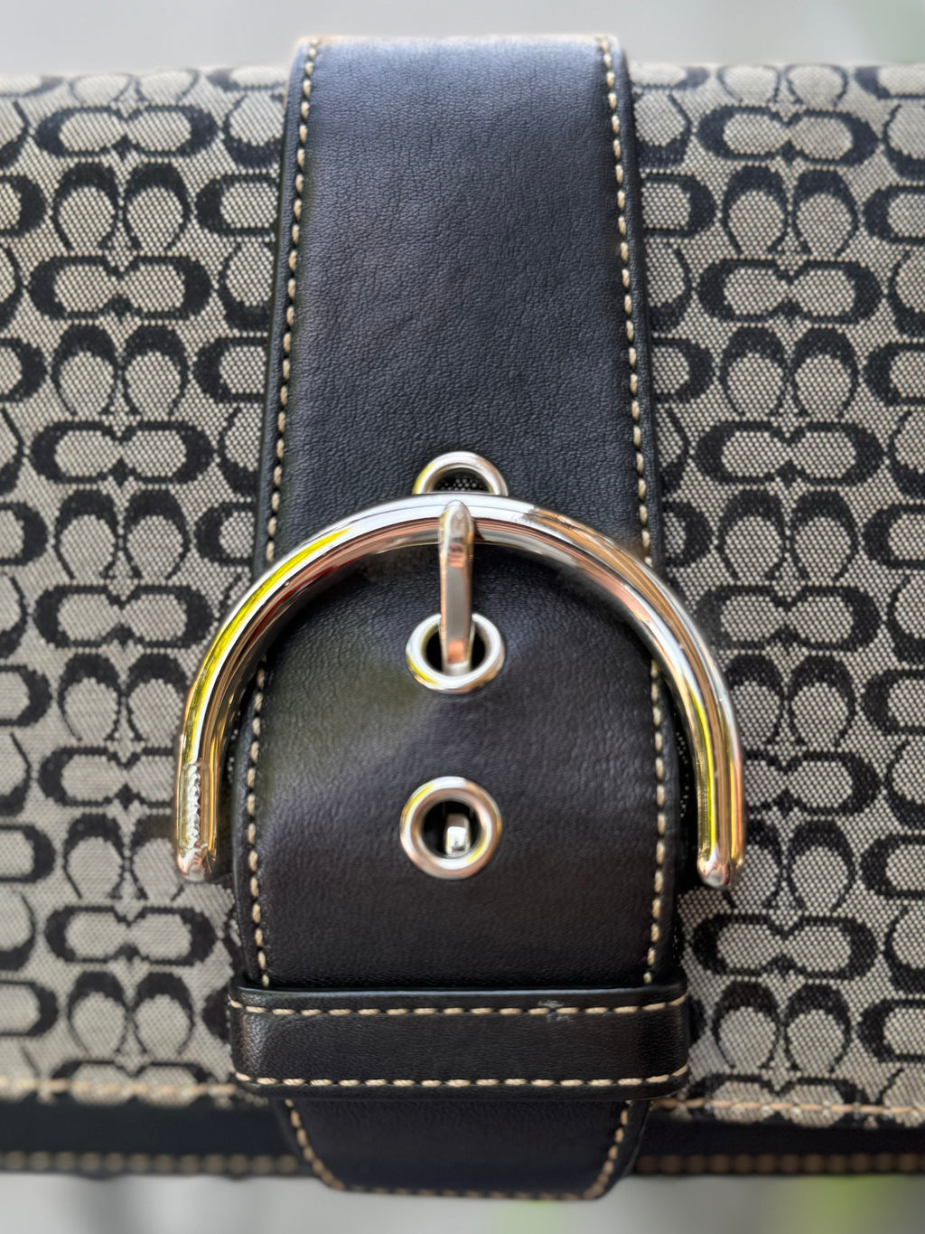 COACH Canvas Signature Kelly Vintage Y2K Shoulder Bag