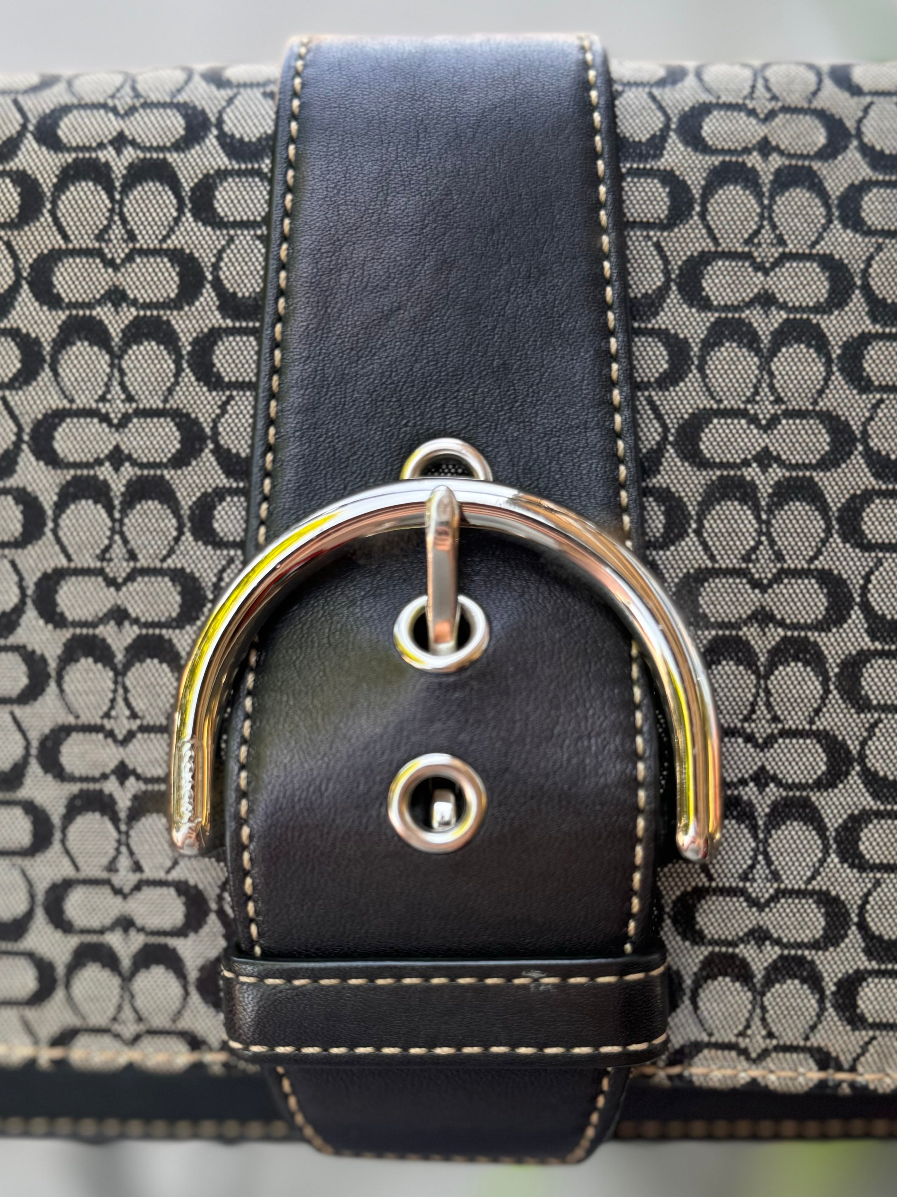 COACH Canvas Signature Kelly Vintage Y2K Shoulder Bag