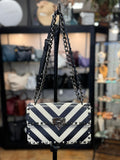 VALENTINO Garavani B-Rockstud Chevron Vitello Leather Bag