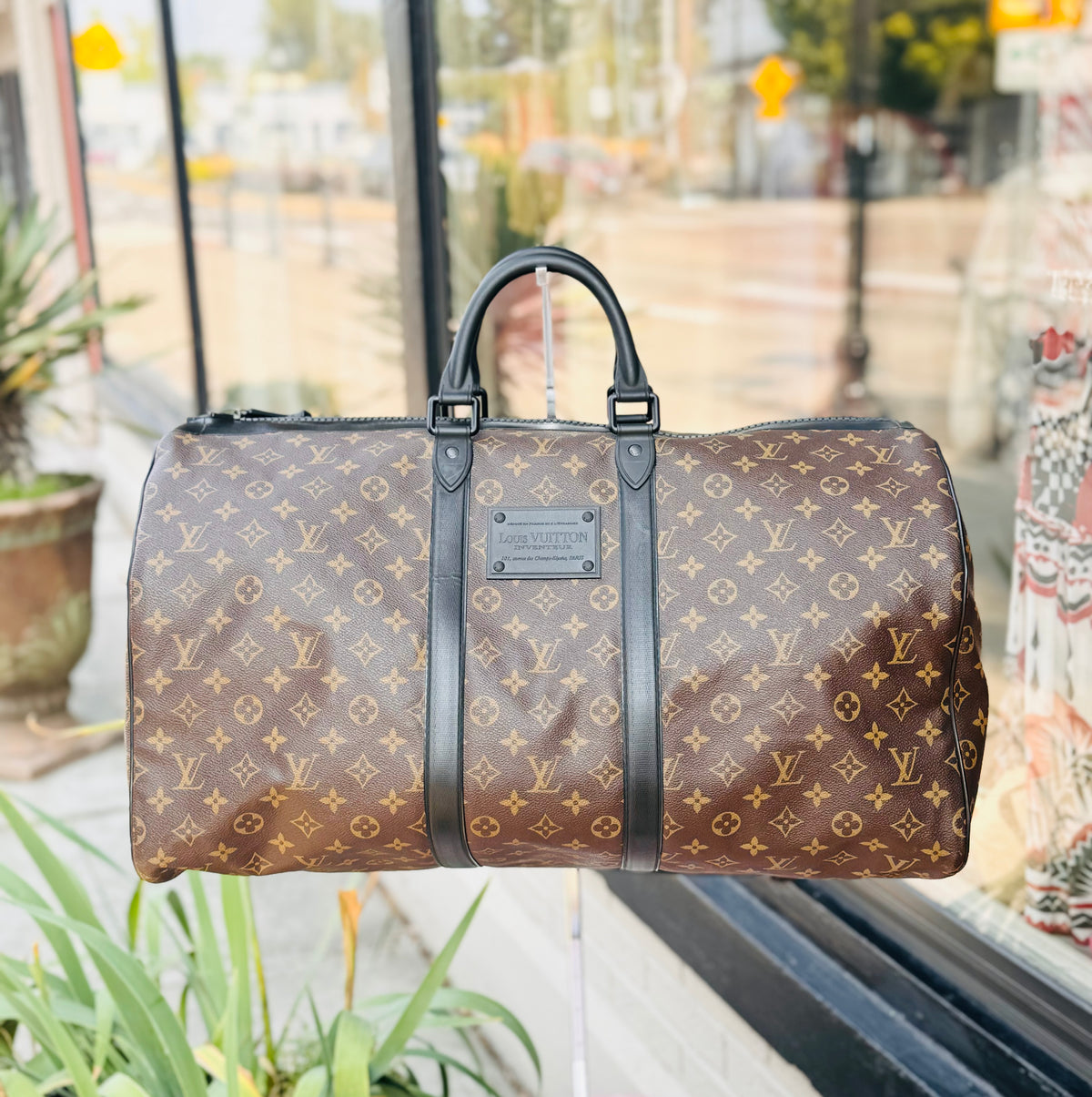 LOUIS VUITTON Brown Monogram Canvas Inventeur Waterproof Duffle Bag