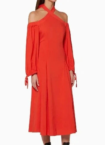 REJINA PYO Halter-Neck Cold-shoulder Midi Dress - Medium