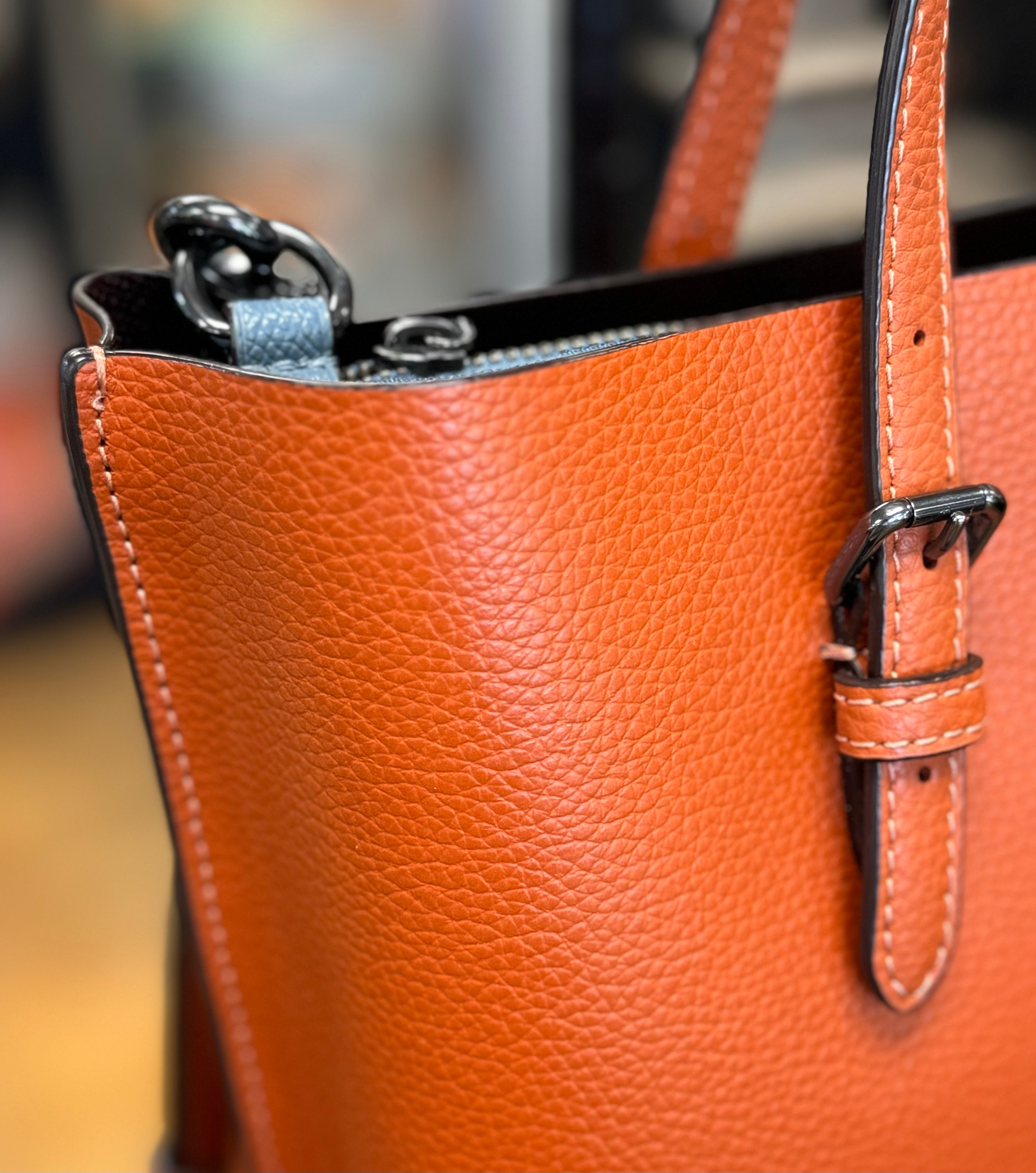 SOLD! COACH Orange Leather Mollie Crossbody Bag Satchel
