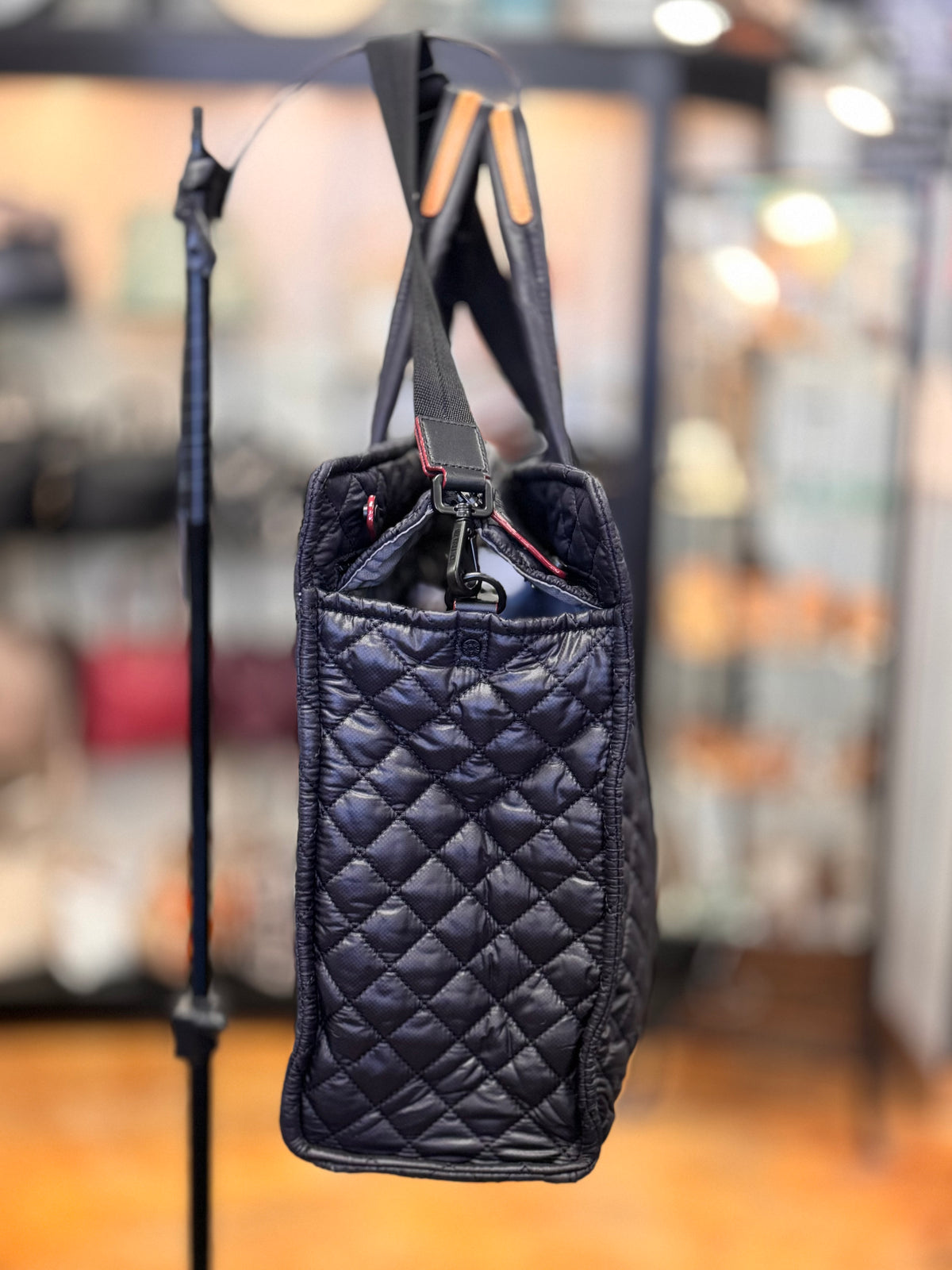 MZ WALLACE Black Nylon Quilted Box Tote