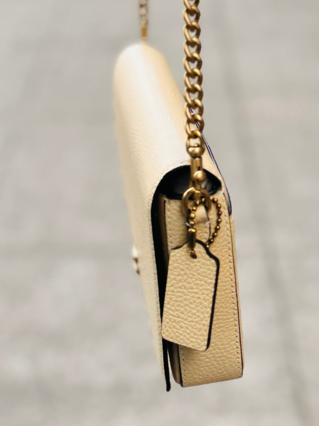 COACH Mila Signature Cream Leather Crossbody Bag NEW!
