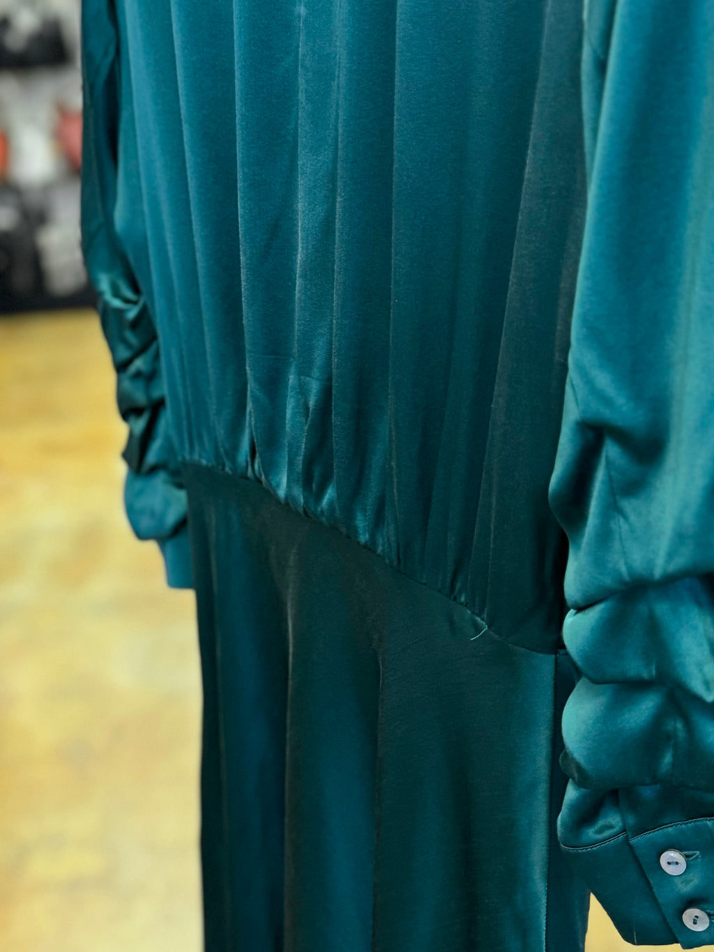 cinq a sept Green Silk Belted Jacey Button Up Dress Sz. 4