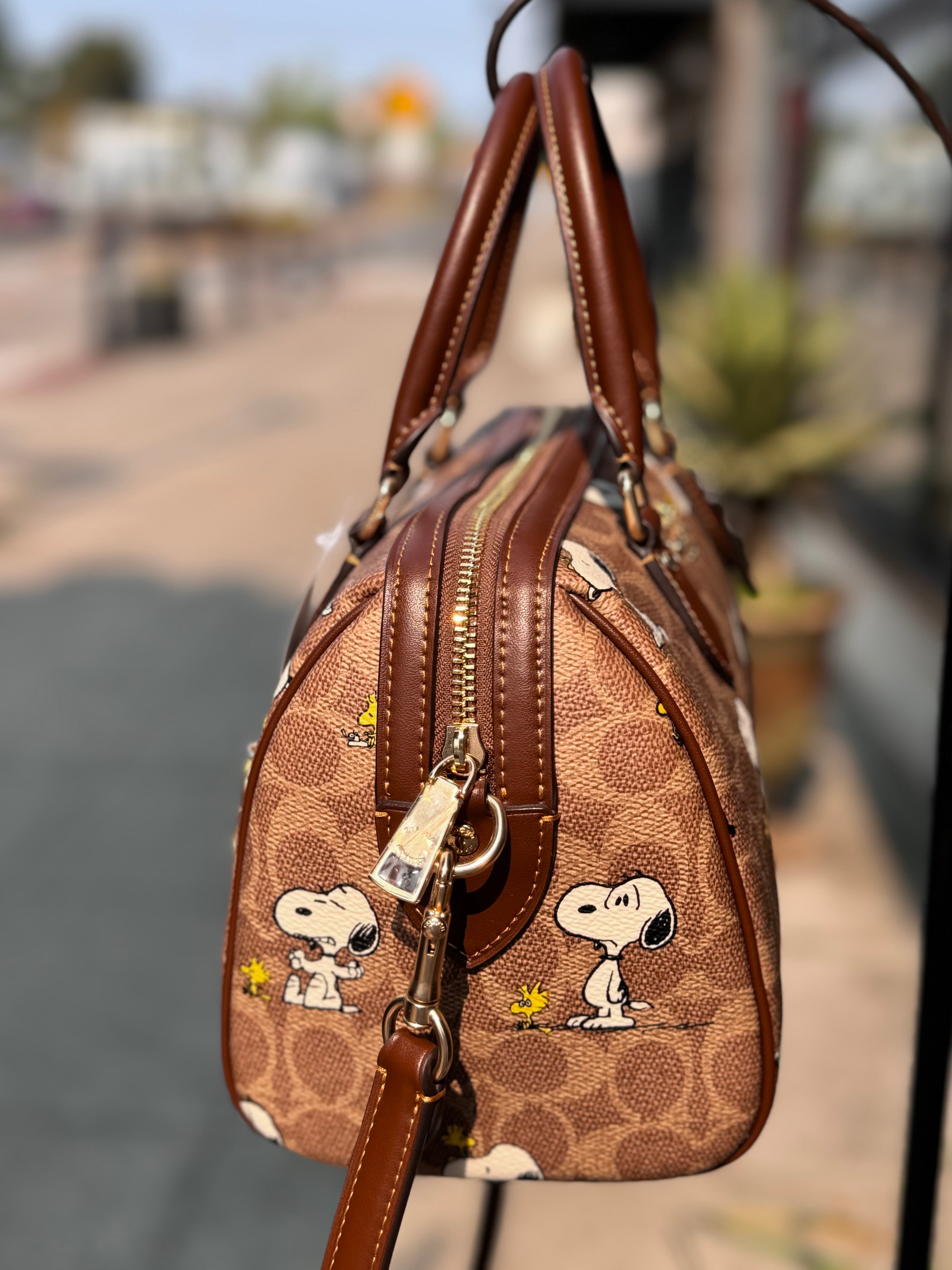 SOLD! COACH x Peanuts Rowan Satchel Signature Canvas Snoopy Bag NEW!