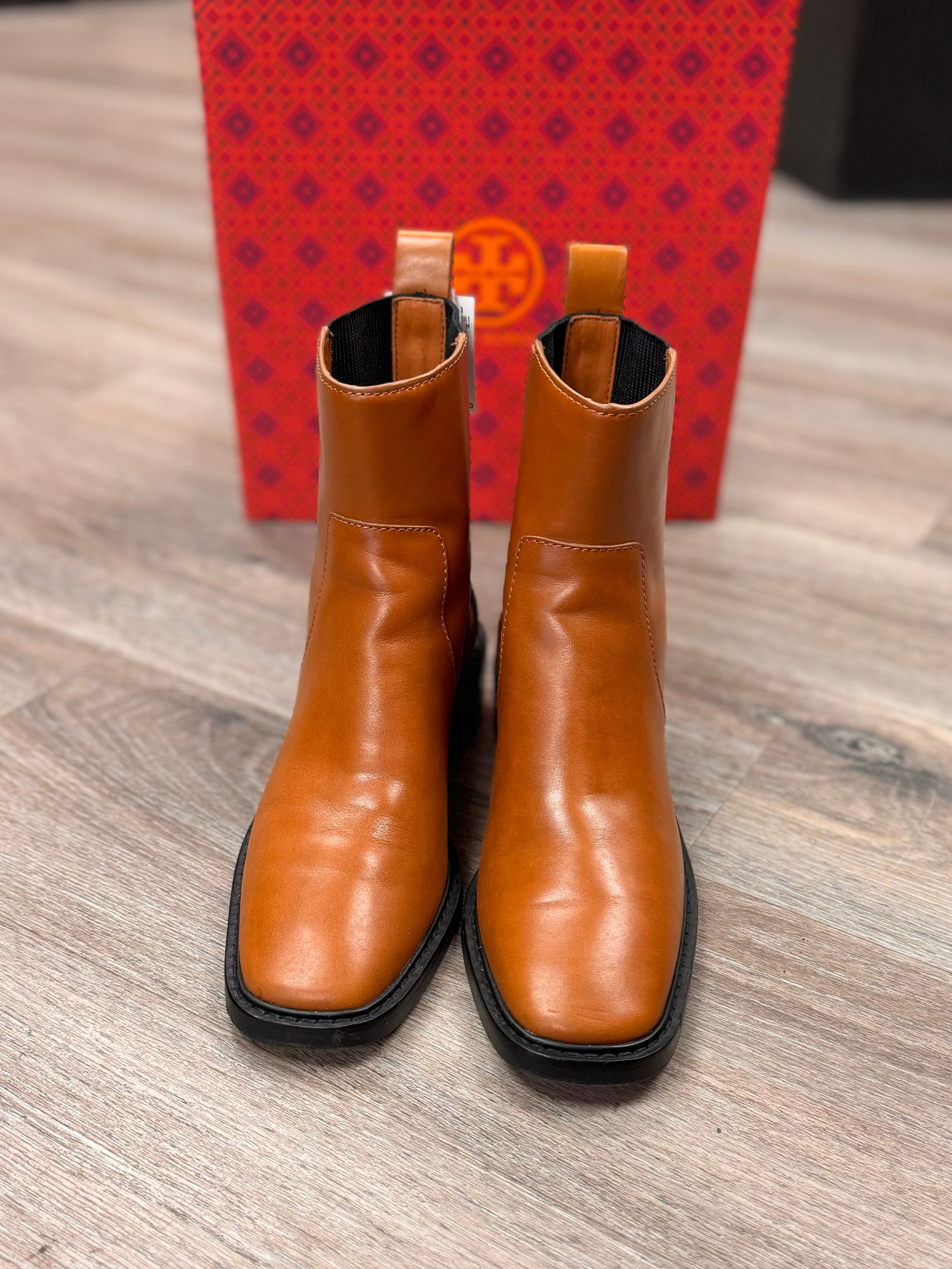 TORY BURCH Brown & Black Bonnie Chelsea Boot Sz. 8