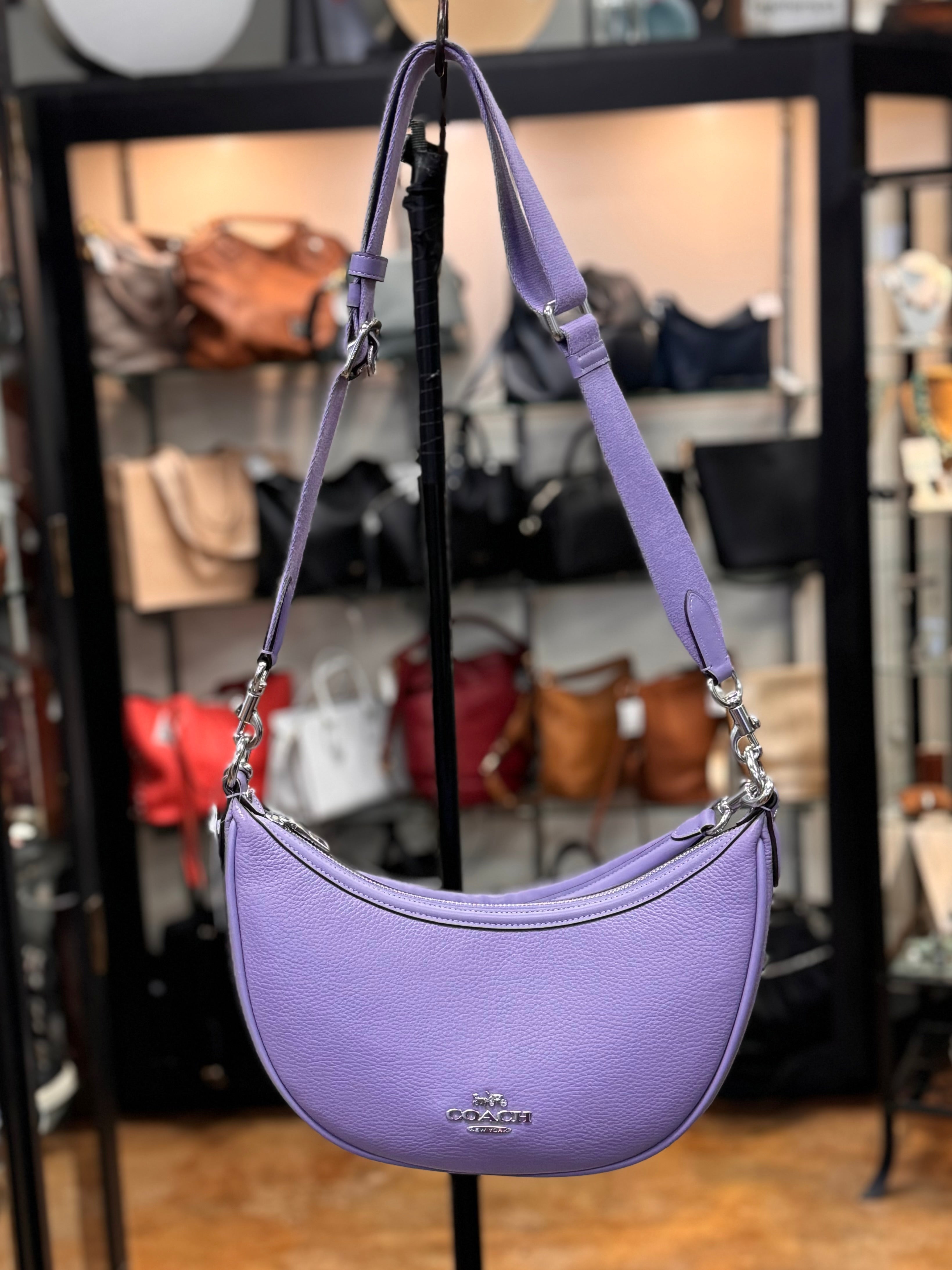 COACH Aria Purple Leather Shoulder Bag NEW!