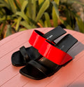 UNITED NUDE Black & Red Loop Toe Hi-Sculpted Heels Sz. 37 / 6.5