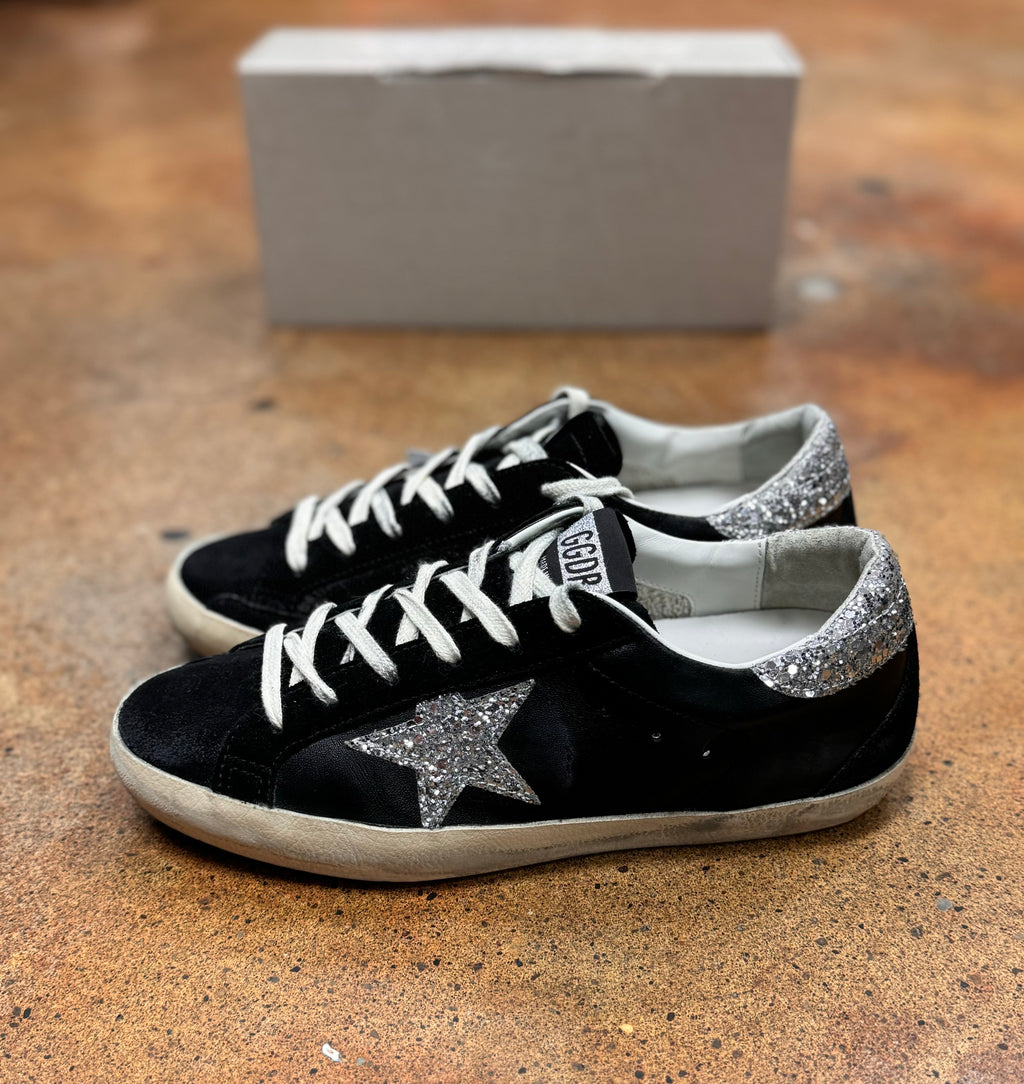 GOLDEN GOOSE Super Star Low Top Glitter Sneaker Sz. 39 / 9
