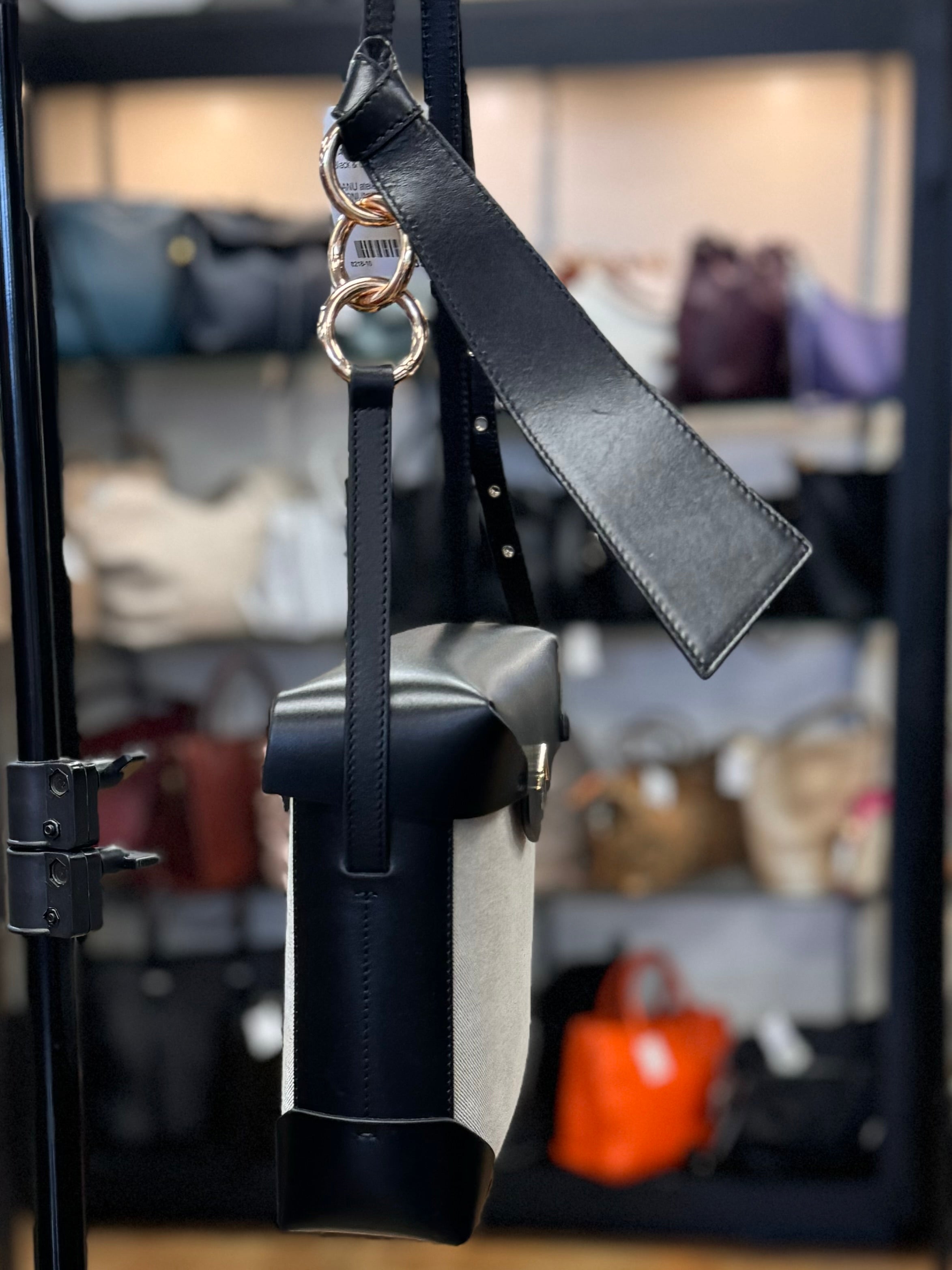 MANU Atelier Black & Cream Canvas & Leather Mini Pristine Bag