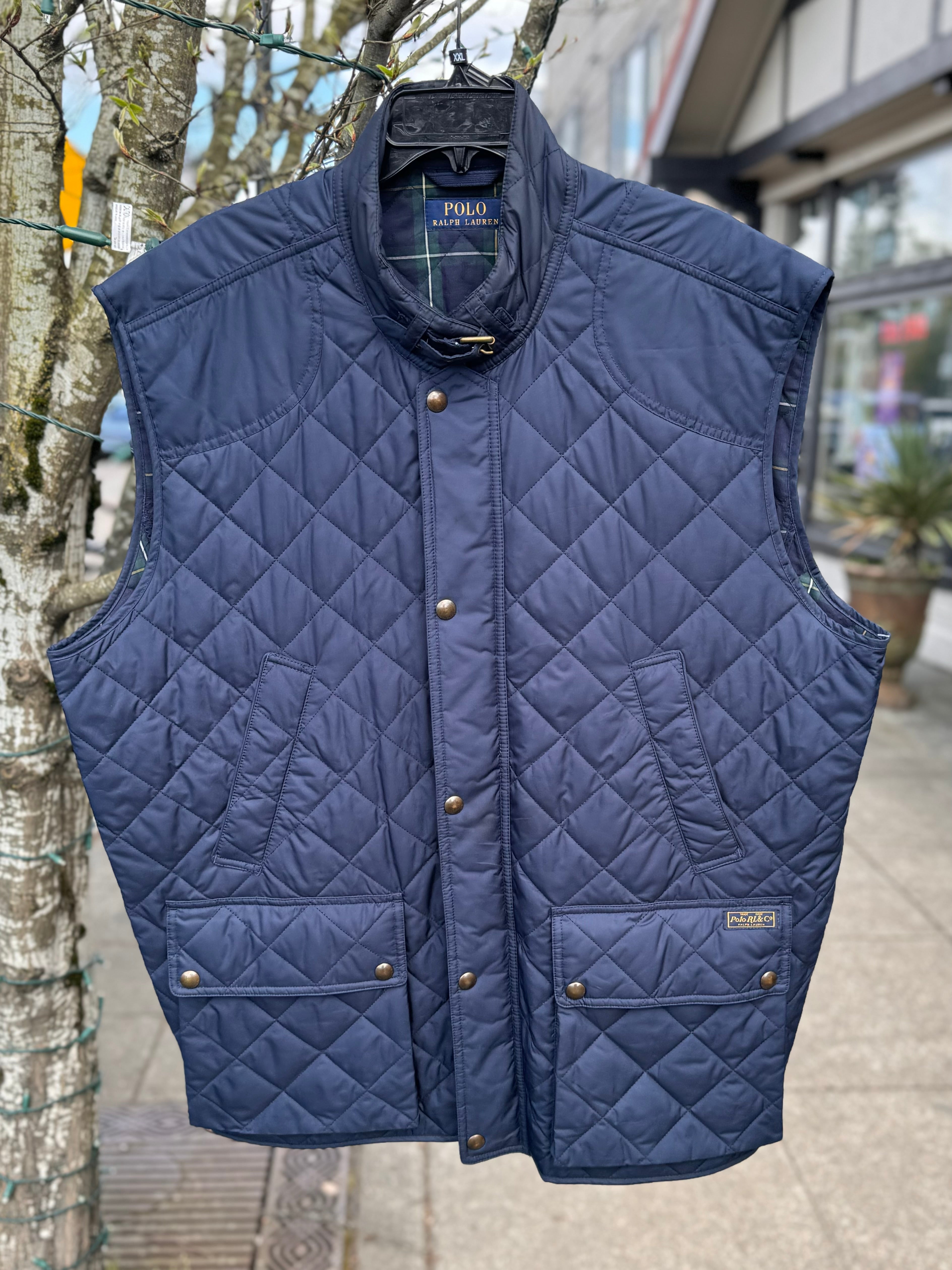 RALPH LAUREN Men’s Navy Quilted Zip Vest Sz. 2XB