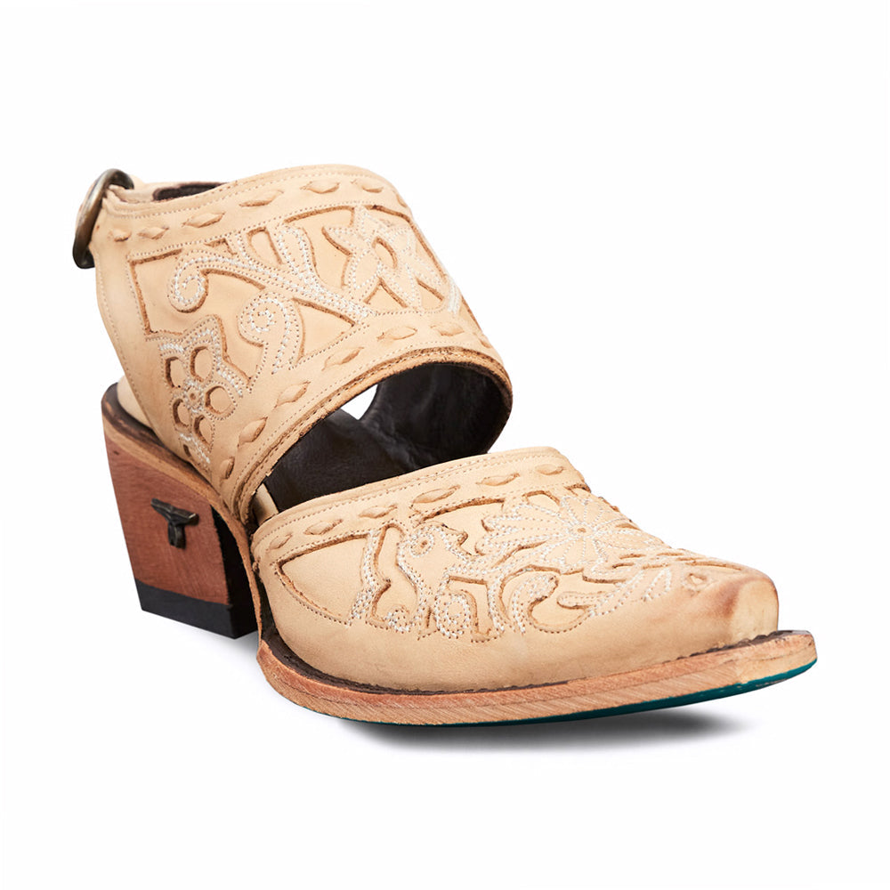 LANE Leather Floral Robin Slingback Mule Sz. 7 1/2