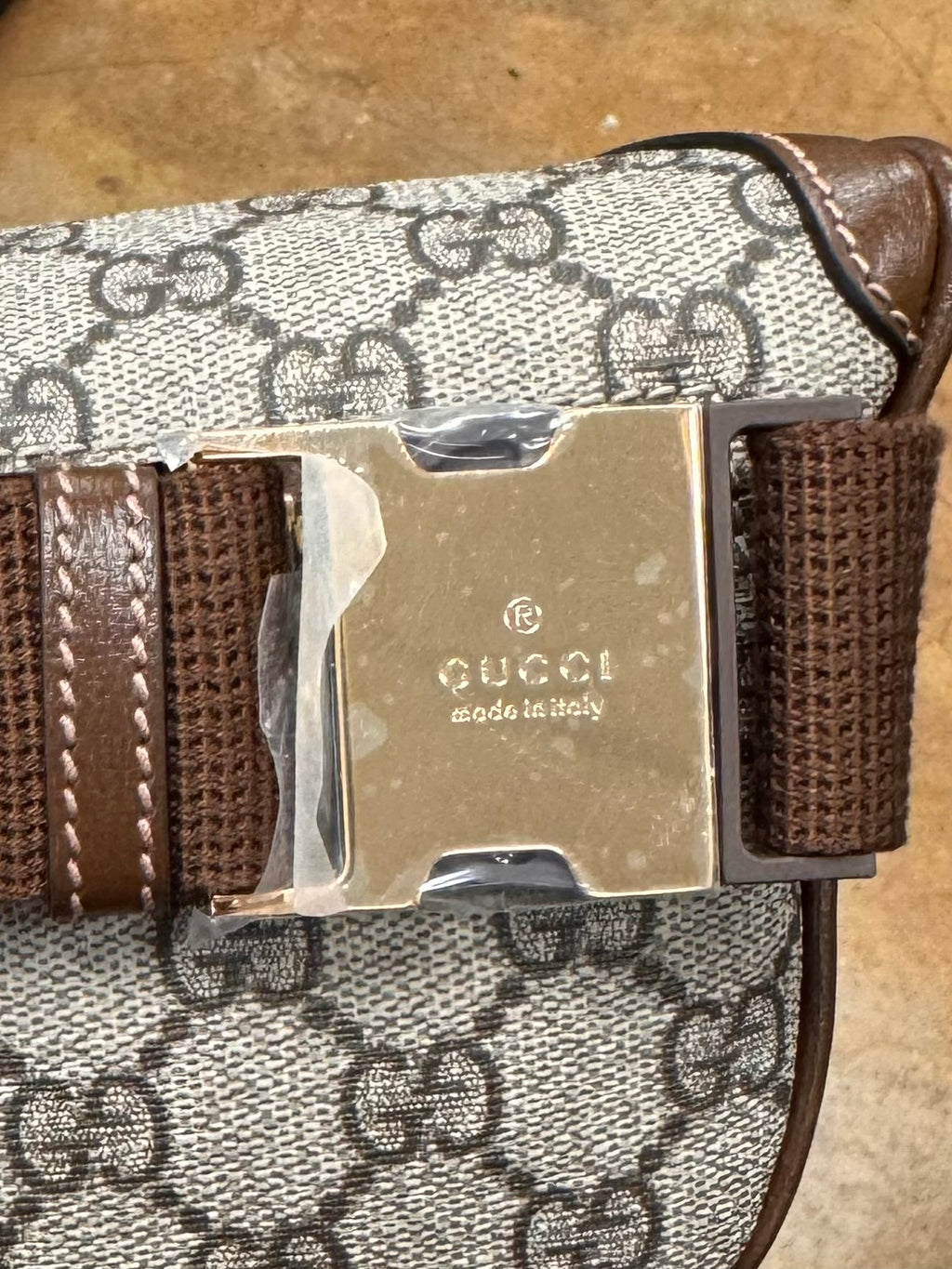GUCCI Interlocking GG Brown Monogram Canvas Belt Bag NEW