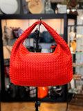 SOLD! BOTTEGA VENETA Orange Intrecciato Woven Leather Hobo Bag NEW