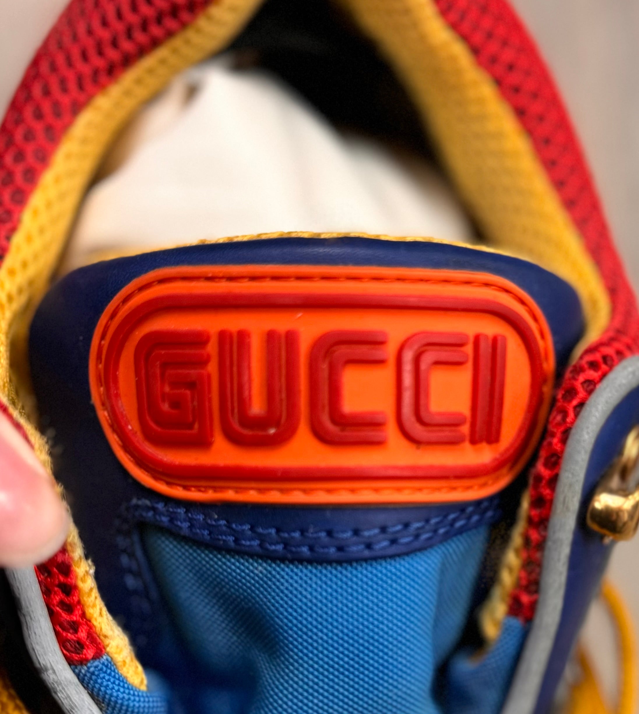 GUCCI Multi Flashtrek Sega Suede Mesh Leather Sneakers Sz. 6.5 M/8.5W