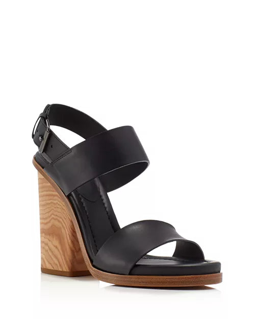 VINCE. Haley Black Leather Heeled Sandals Sz. 7 1/2