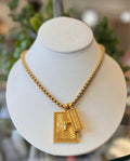 VERSACE Chunky Gold Rectangle Medusa Necklace