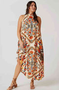 FARM RIO Halter Maxi Folkloric Floral Dress Sz. 1X