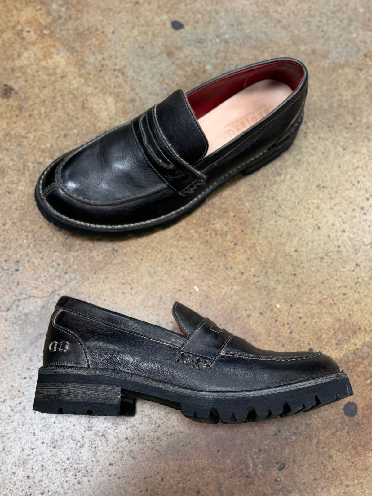 BED/STU Leather Reina Heeled Loafers Sz. 9 1/2