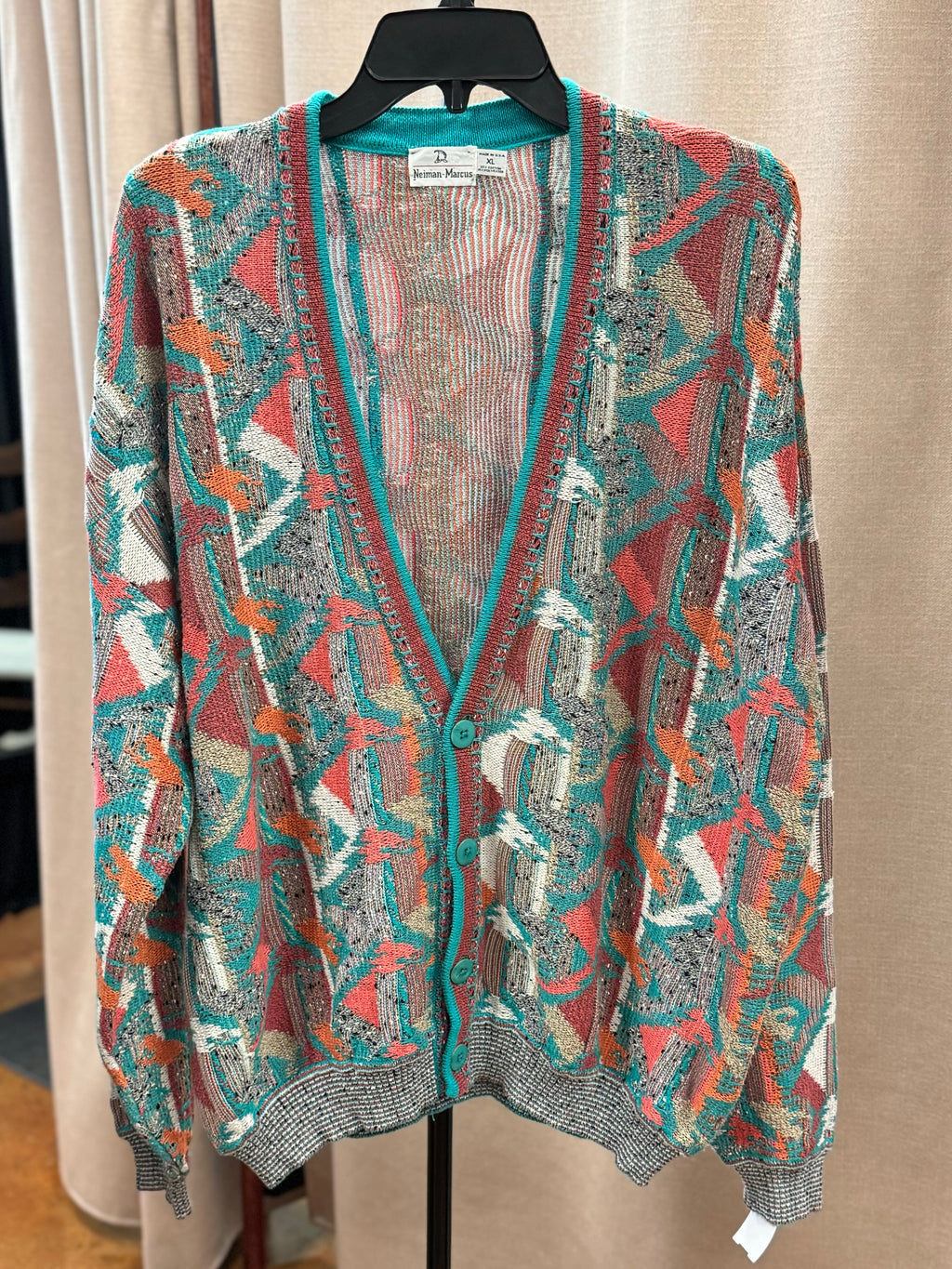 Vintage 80’s Men’s Neiman Marcus (Coogi-Style) Cardigan XL
